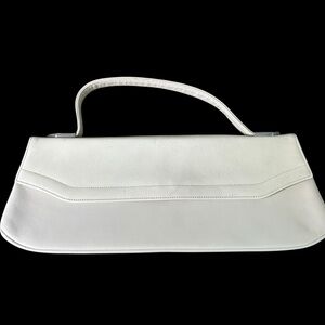 Fiesta Vintage Ivory/Off White Wide Structured Leather Handbag